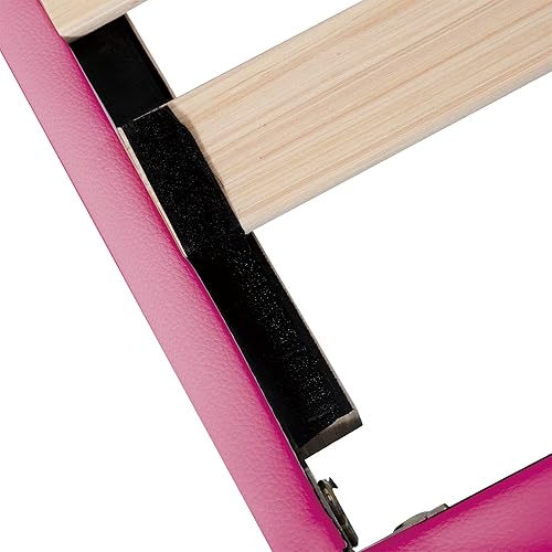 Miniatura 6 de Cama de princesa tapizada moderna de tamaño matrimonial con cabecero de corona y luces LED, plataforma de madera sintética con soporte de listones y