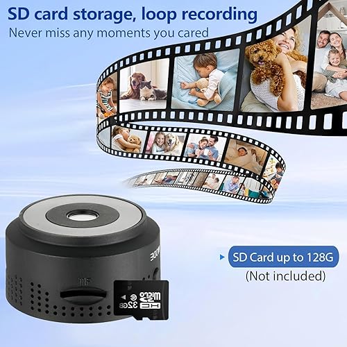 Miniatura 3 de Mini cámara inalámbrica HD 1080P  Batería de duración prolongada, cámara de seguridad para interiores con detección de ojos humanos AI, visión