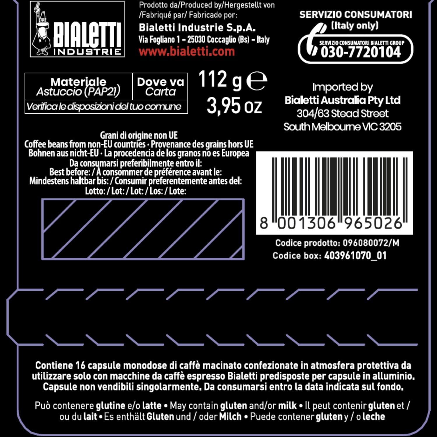 Bialetti Caffè d'Italia, Box 48 Capsule, Roma, Intensità 9, Compatibili con Macchine Bialetti sistema chiuso, 100% Alluminio