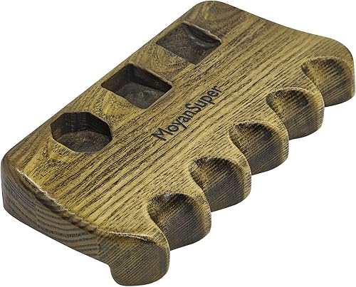 Miniatura 13 de Wood Pool Cue Holder Non-Slip Silicone Base Solid Wooden Construction Holds 2/3/4/5 Cues Weighted Metal Inside for Stability Billiard Accessory