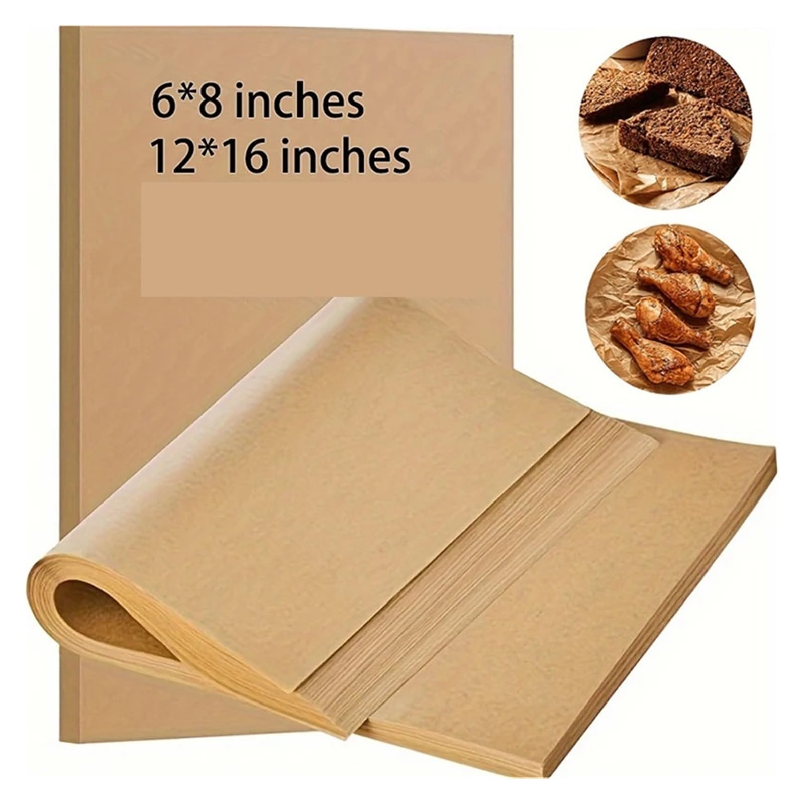 50/100 hojas de papel for hornear for horno, freidora y cocción diaria(30 * 40cm 100pcs)
