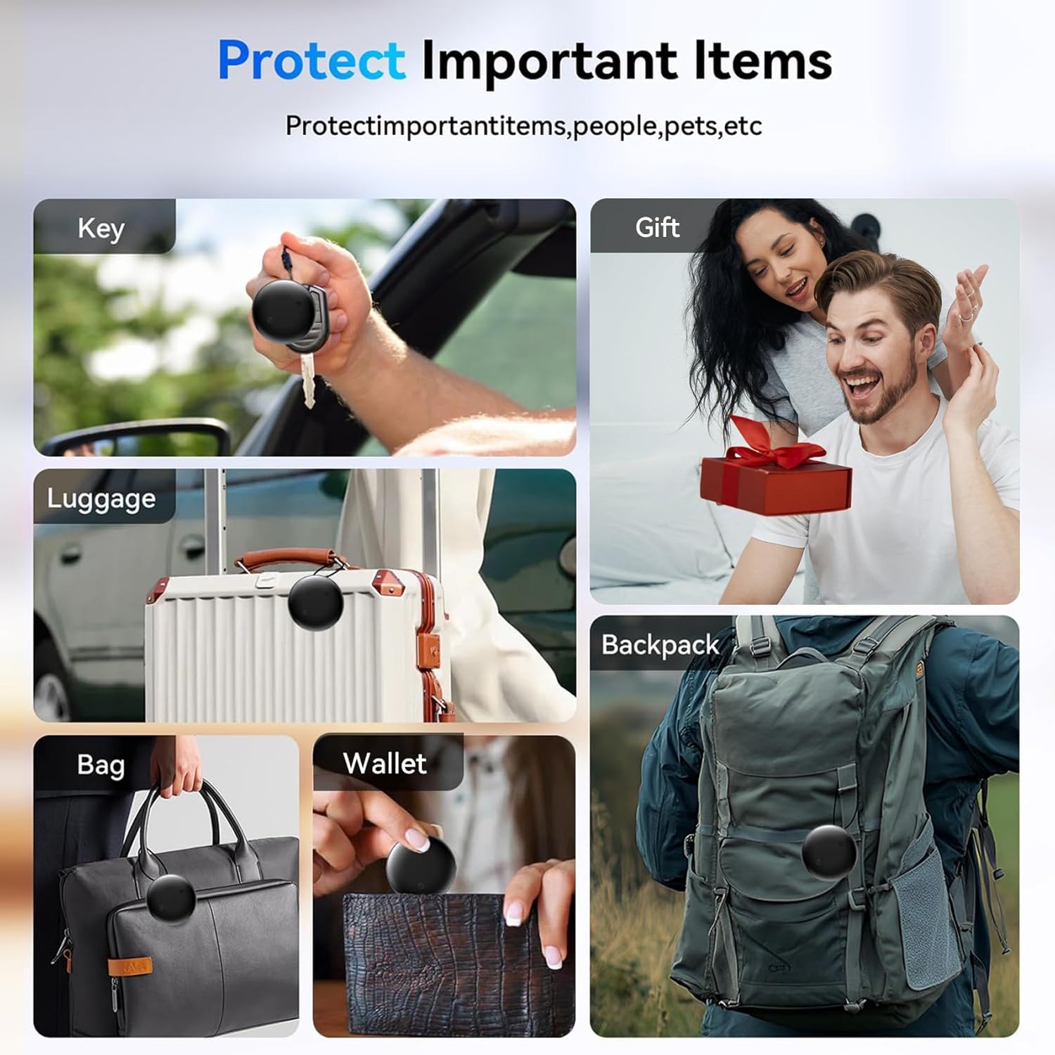 Air Tracker Tags for Android or iOS, Dual System Air Smart Tags-4 Pack, Compatible with iOS Find My or Google'S Find Hub App, Bluetooth Tracker Tag Item Finder for Keys,Luggages,Backpack,Wallet - Image 6
