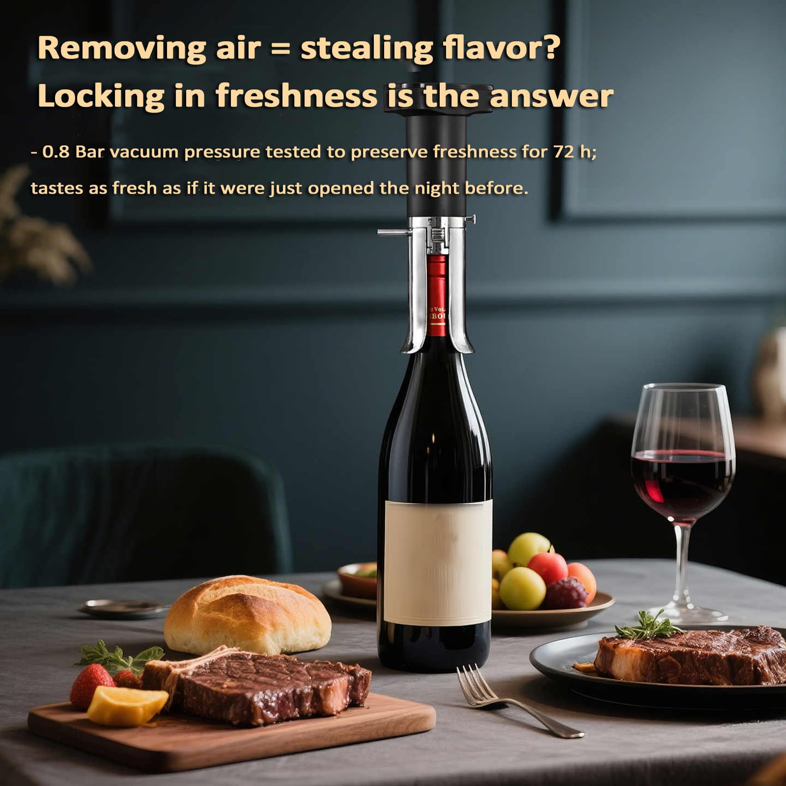 Décanteur électrique pour décanter instantanément le vin sans ouverture nécessaire, débit 5-7 ml/s pour un versement sans effort et une saveur améliorée