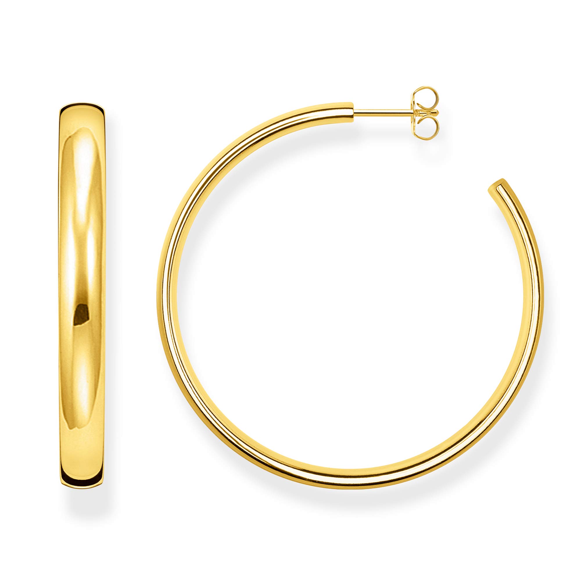 THOMAS SABO Creolen Chunky groß vergoldet 750 Gelbgold Vergoldung, 925 Sterlingsilber