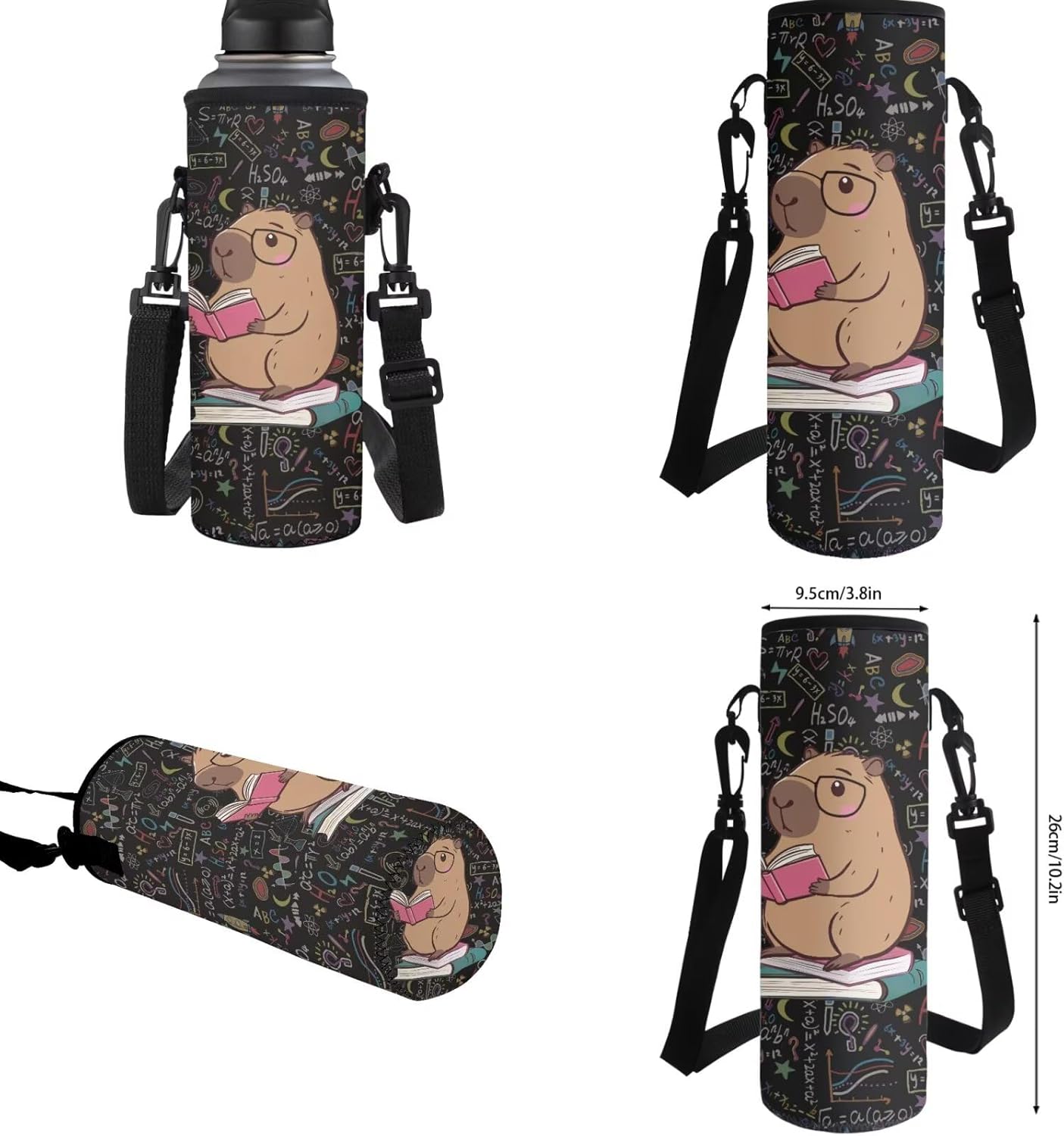 Capybara Backpack for Girls 10-12 Comfortable 4 in 1 Set Personalized Backpack and Lunch Bag Custom Bookbag 1st Grade Kids Bookbag Lightweight 17 Inch Kids School Bag