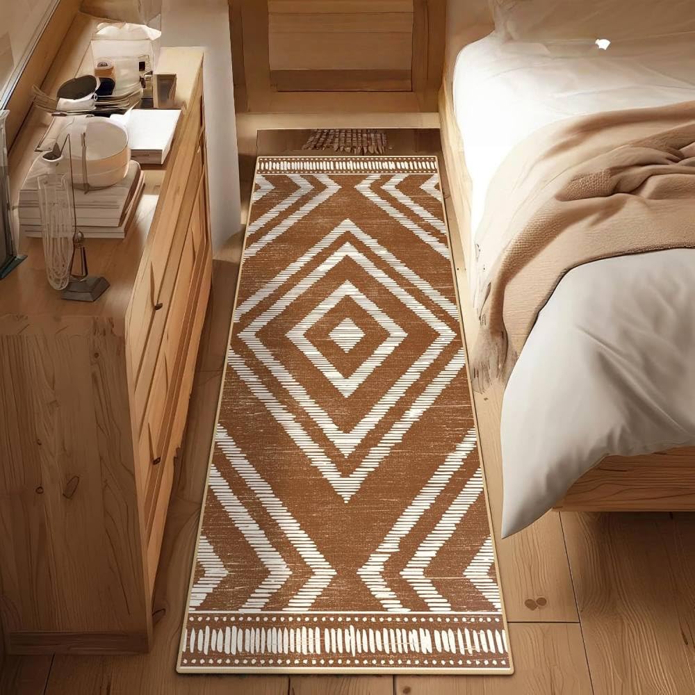 Alfombra de pasillo lavable y moderna con base de goma para cocina