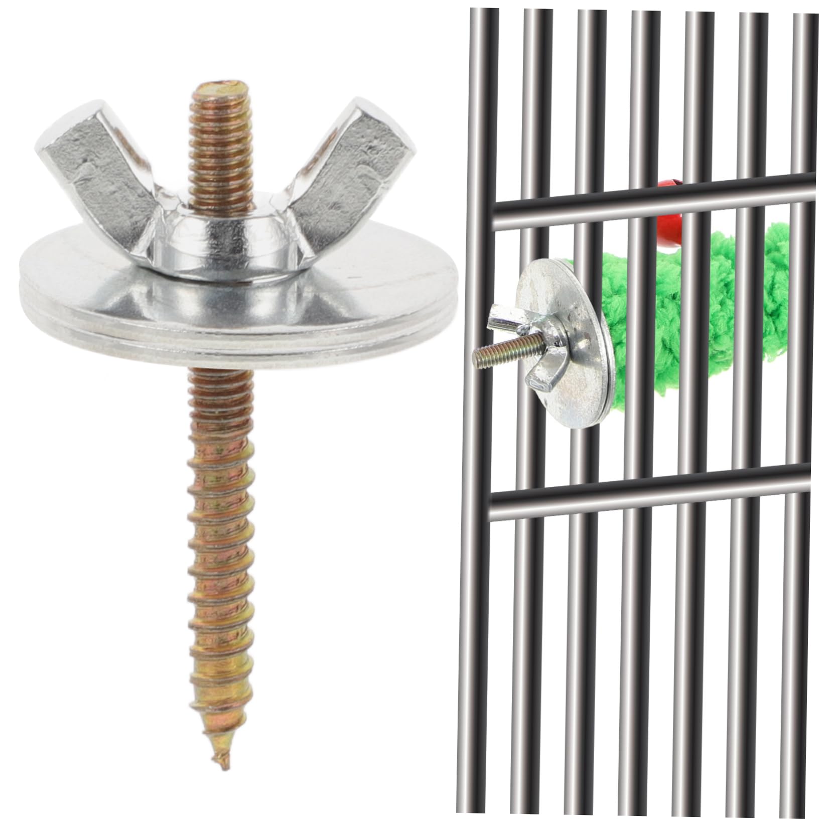 iplusmile 10 Ensembles Vis de Fixation pour Support de Cage à Oiseaux avec Écrous et Rondelles Accessoires de pour Perchoirs Vis Métalliques Durables pour Stabilité et Installation Facile