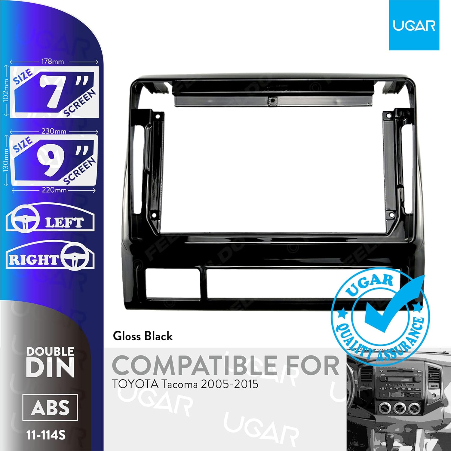 UGAR 7 inch / 9 inch Compatible for Toyota Tacoma 2005-2015 Radio Stereo Dash Installation Mount Kit