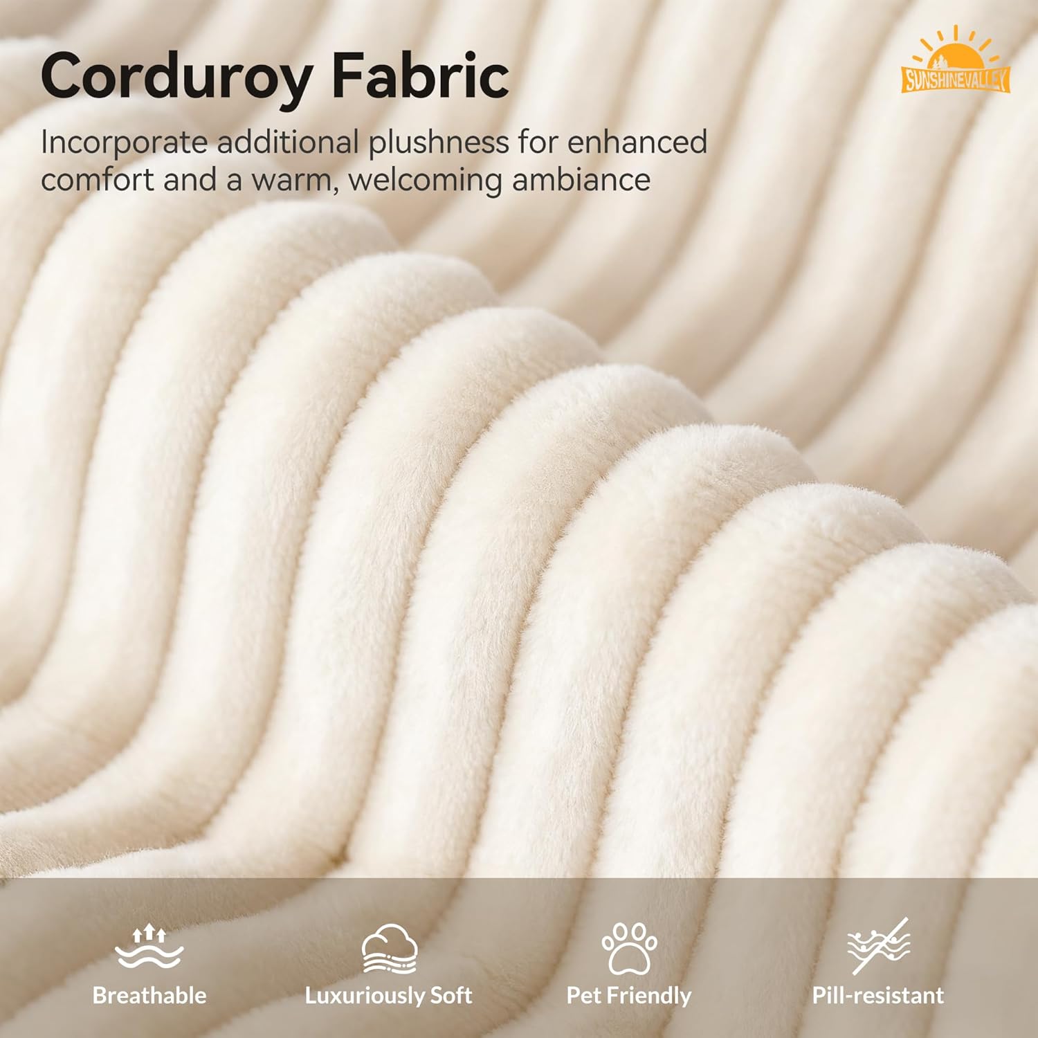 87.5'' Oversized Loveseat Couch and Chair Set, 3-Seat Corduroy Modern Modular Cloud Sofa with Pillow, 2 Piece Living Room Deep Sectional Sofa Furniture Set for Apartment, Beige