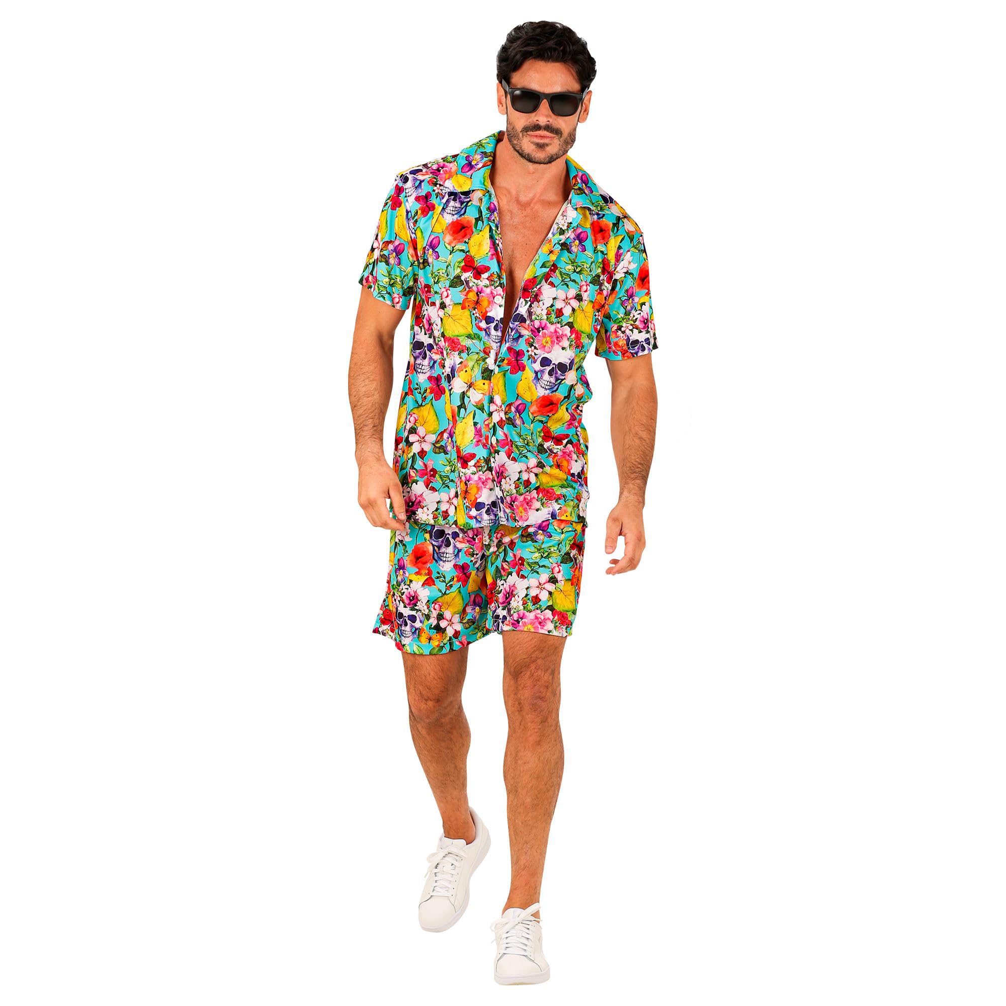 WIDMANN MILANO PARTY FASHION - Hawaiian outfit, short sleeve shirt and shorts, flowers, aloha, beach party, fancy dress