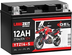LANGZEIT YTZ14-S Motorcycle Battery 12V 12Ah 270A/EN 51101 TTZ14S-4 TTZ14S-BS YTZ14-4 GTZ14-4 Maintenance Free