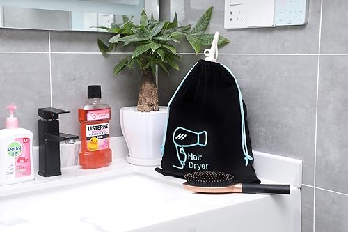 Miniatura 6 de Bolsa organizadora de almacenamiento de 11.8 x 14 pulgadas para secador de pelo y todas las herramientas para el cabello con cordón, ideal para