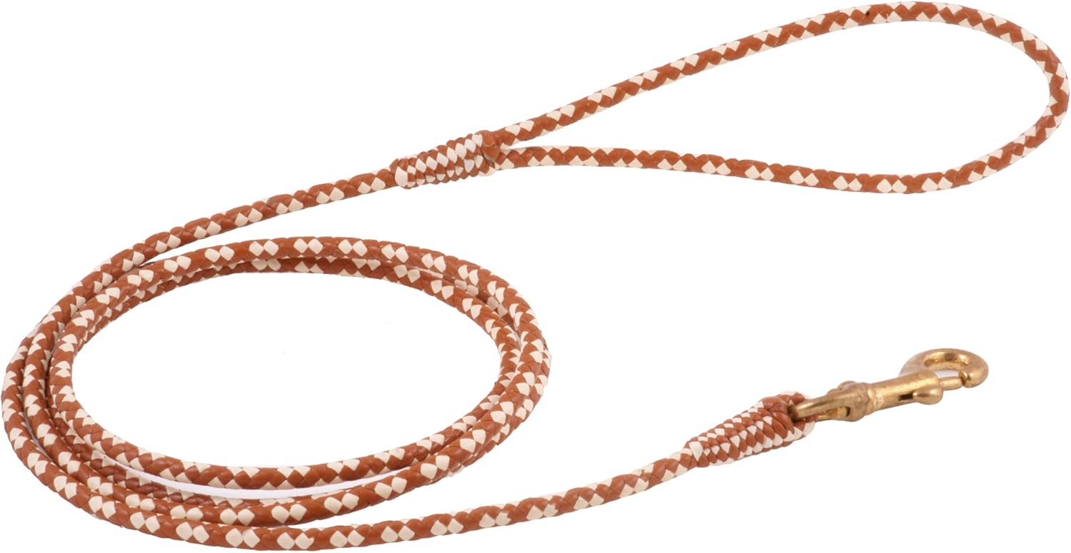 Alvalley Braided Leather Dog Leashes with Snap Clip - Pet Leads for Dogs - Soft Hand-Crafted Leather Leash - Sizes for Small, Medium, & Large Dogs (Brown, 91cm or 3ft - Thin)