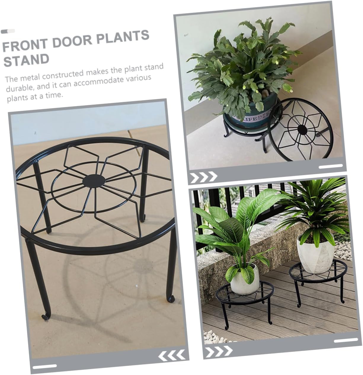 VICASKY Metal Plant Stand for Indoor Flowers Rustic Single Layer Iron Flowerpot Holder for Balcony and Living Room Small Hexagon Design for Home Decoration