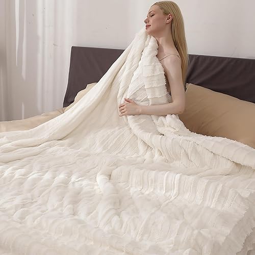 Coomiss Manta térmica eléctrica, manta de lujo de piel sintética Sherpa de calentamiento rápido, certificación ETL con 5 niveles de calefacción, 10