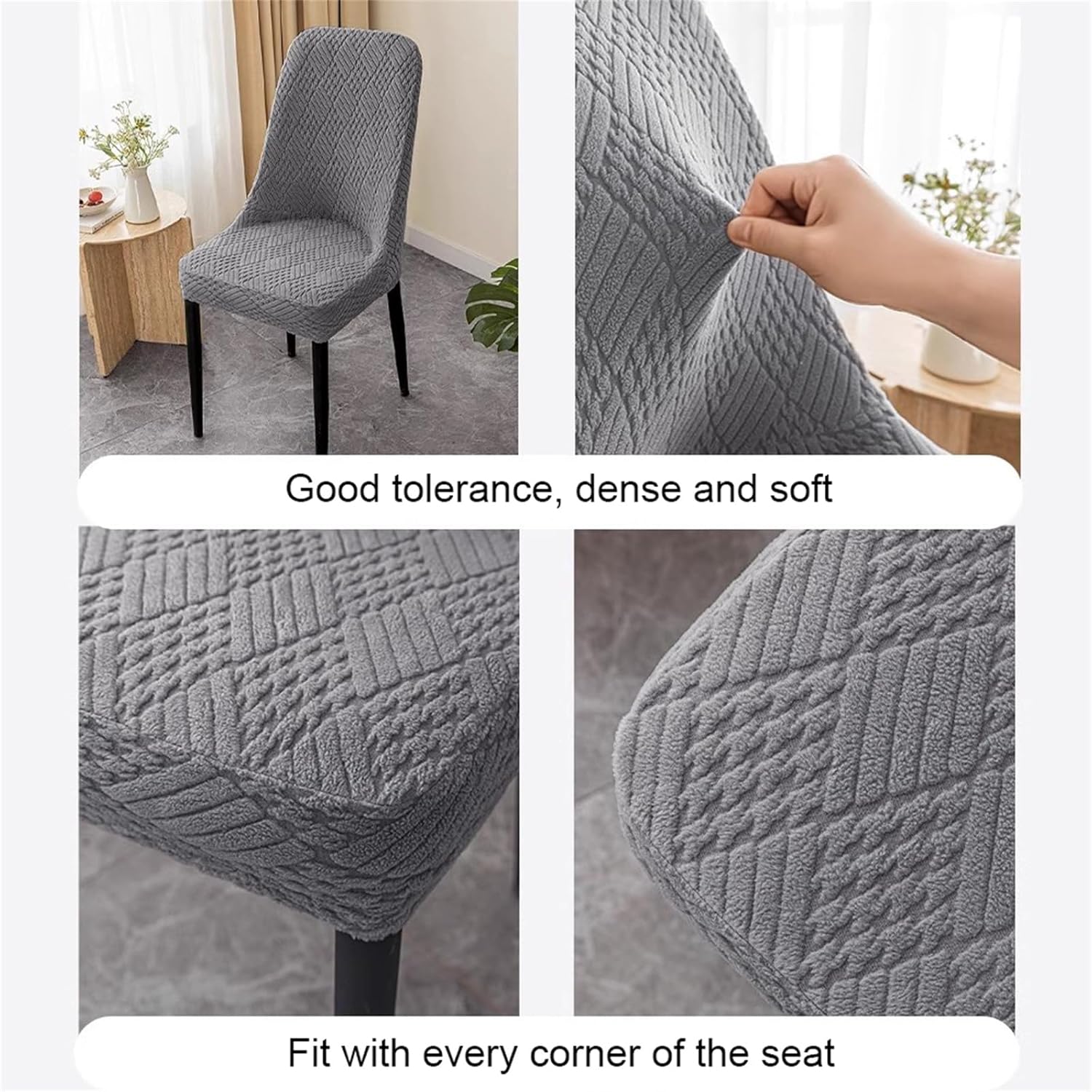 Curved Chair Covers Dining Room Chair Protectors Curved Back Dining Room Chair Cover Removable Dining Chair Covers for Kitchen Party Decor,Dark Blue,4pcs