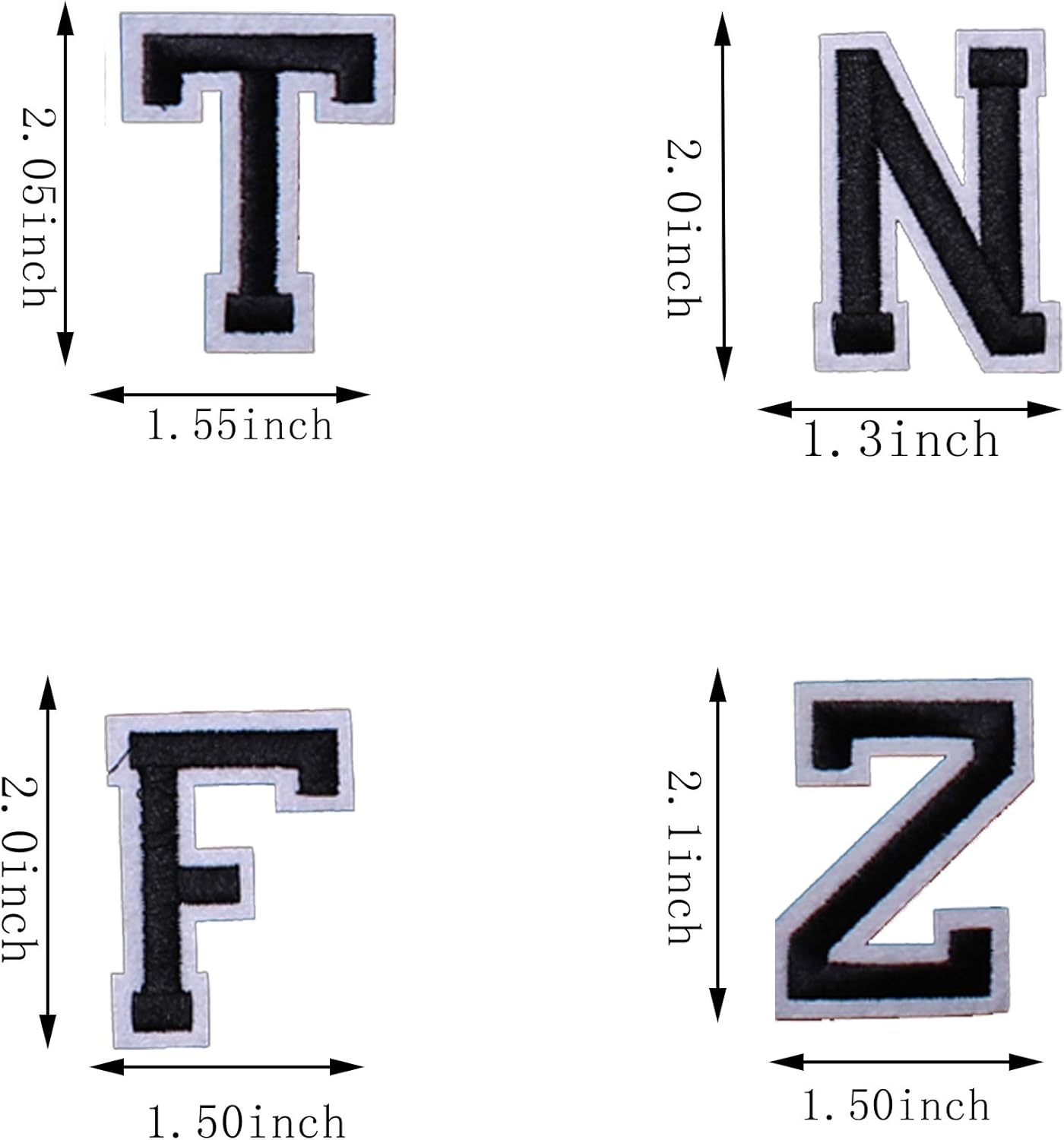 Bundle 80Pcs Random Assorted Iron on Patches and 52Pcs Black Alphabet A to Z Patches