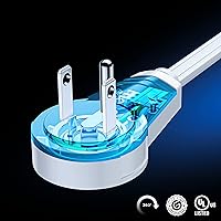 Vista 2 de Maximm Cable de extensión de enchufe plano giratorio de 360 de 15 pies, cable de extensión de 3 tomas de corriente múltiple de 16 AWG, cable