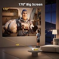 Vista 6 de KSAN Mini Proyector, Proyector con WiFi y Bluetooth, Proyector de Película con Soporte 1080P y Altavoz Integrado, Compatible con Smartphone, HDMI