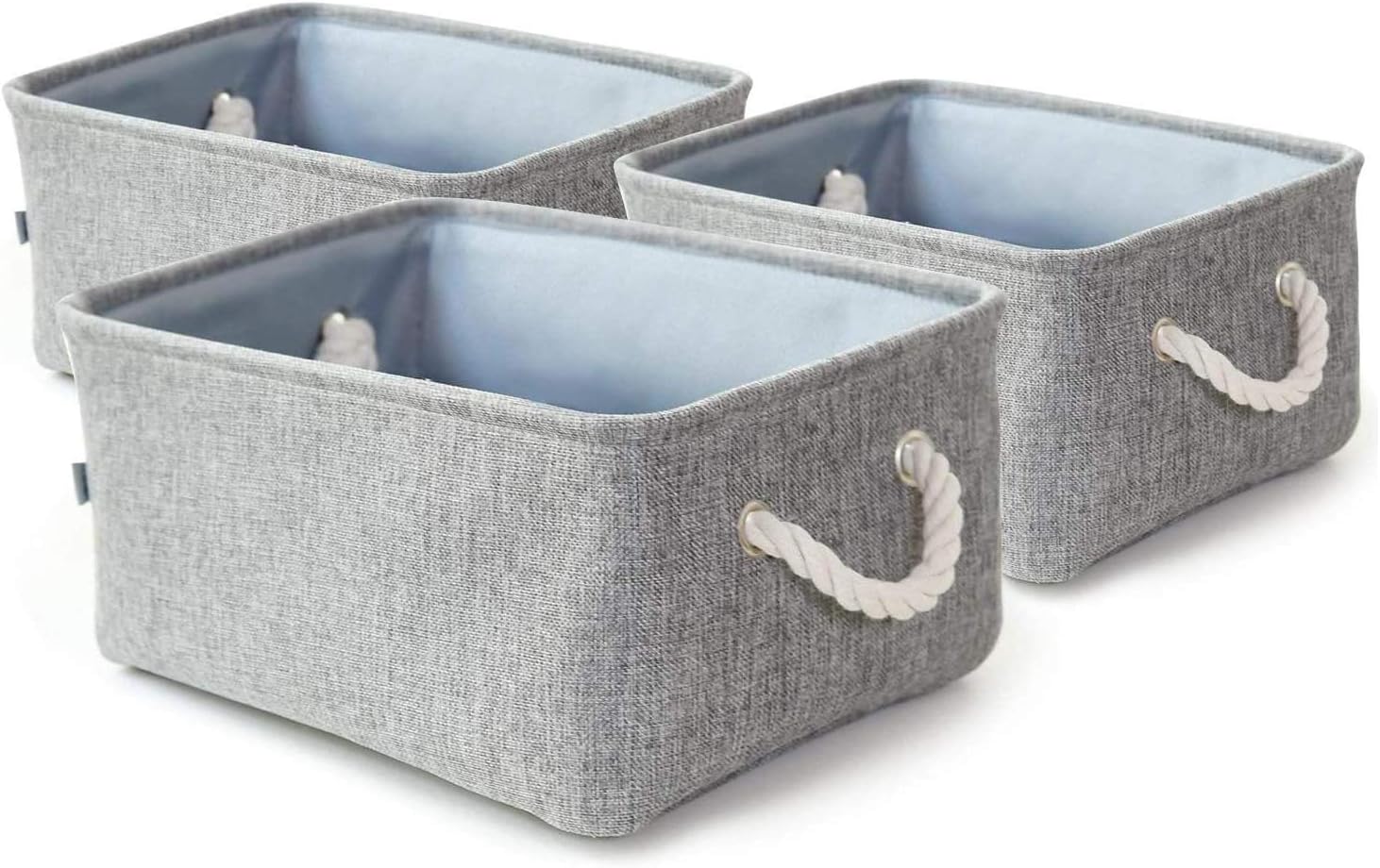 JAONLD 2 Pièces Panier Rangement Bébé En Corde De Coton - Gris