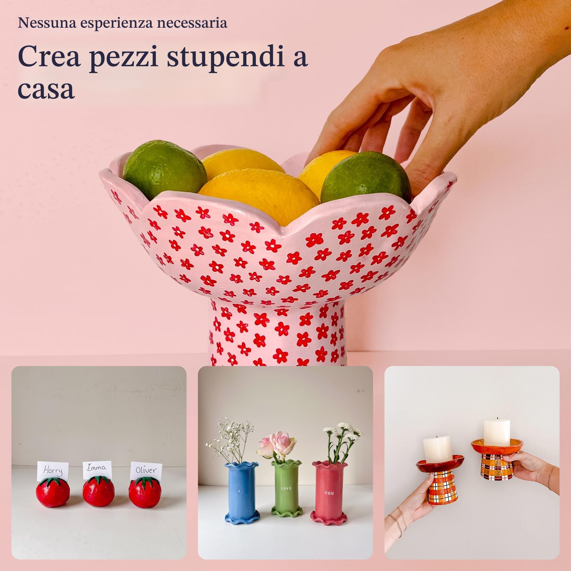 Sculpd - L'originale kit di ceramica per adulti - include argilla asciutta all'aria per adulti, strumenti per scolpire, vernice, pennelli, guide, set di arti e mestieri serali per coppie, vernice