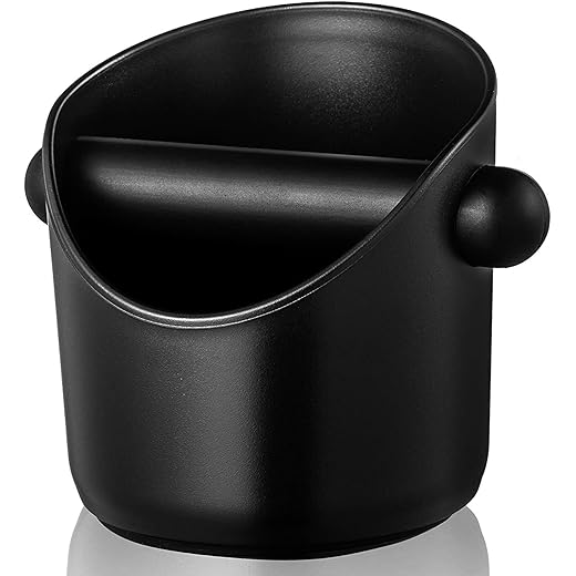 Espresso Knock Box, 4.4 Inch Coffee Knock Box Espresso Dump Bin For Coffee Grounds with Removable Knock Bar and Non-Slip Base Shock-Absorbent Durable Barista Style (Round)