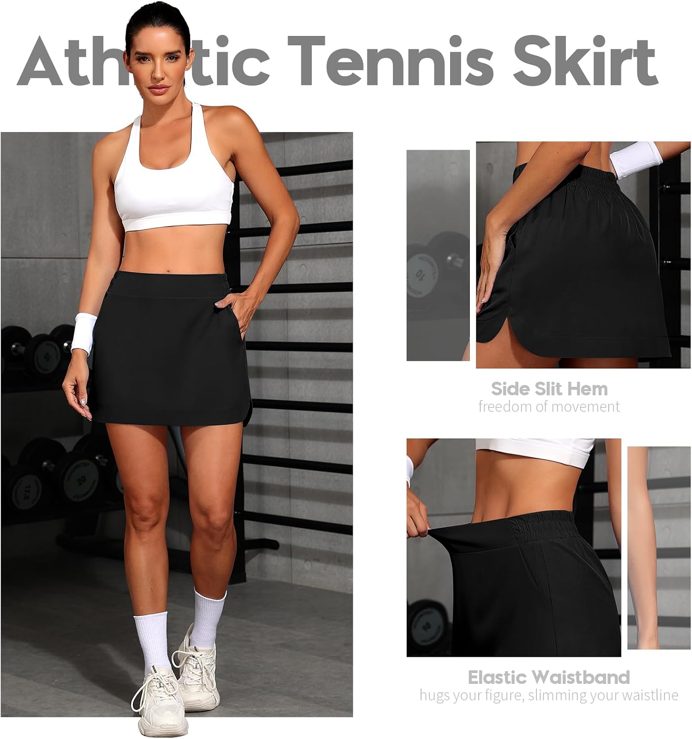 JoyGirl Skorts for Women with Pockets Golf Skirt with Shorts High Waisted Tennis Skirt Mini A Line Athletic Skirts