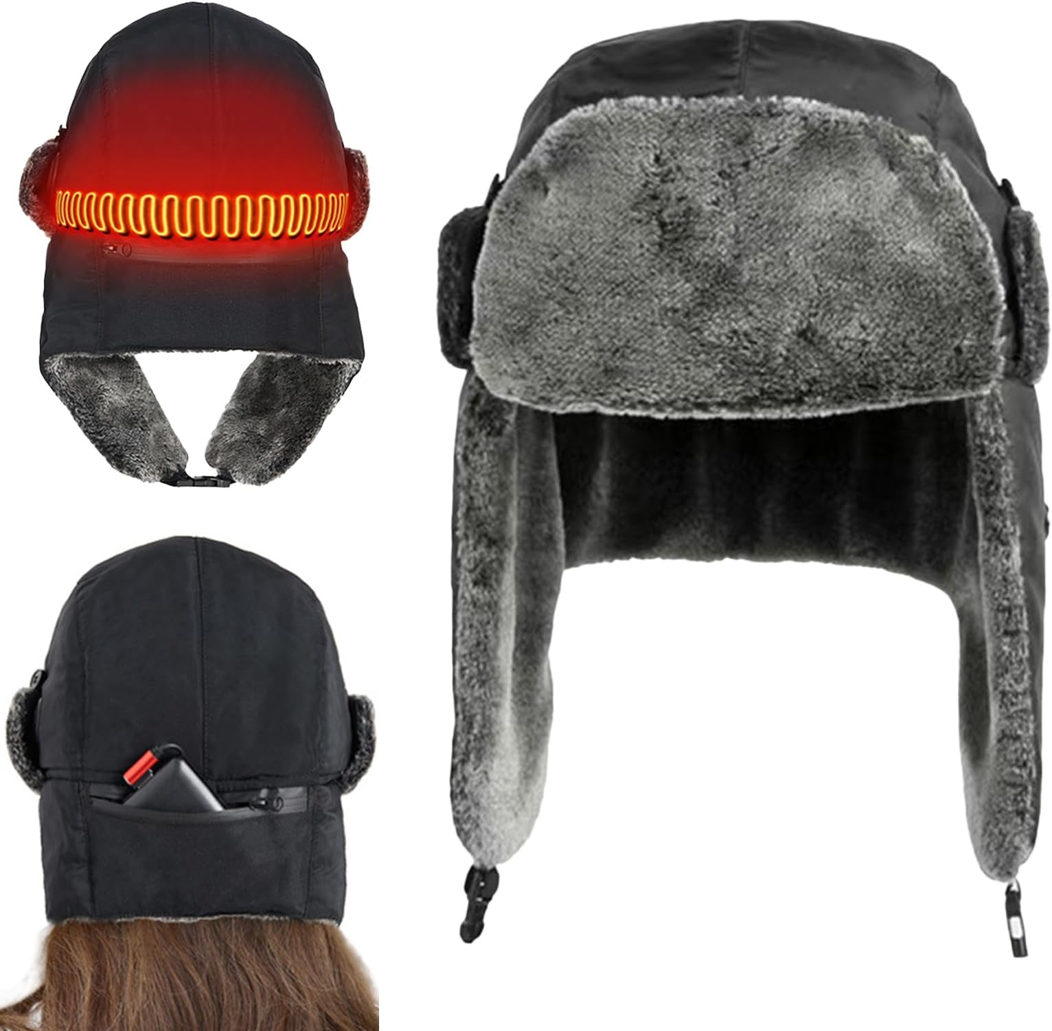 Winter Hat - 3 Temp Settings Warm Headgear | Windproof Thermal Ear Protection Hat | for Skiing Hiking Camping Riding Cycling Picnic Walking Sports Running Outdoor Climbing Men Women