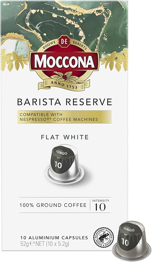 Moccona Flat White Barista Reserve Intensity 10 100 Aluminium