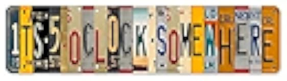 Bar Signs For Bar Decor Its 5 O'Clock Somewhere Sign,Funny Vintage Bar Accessories Drinking Signs Gifts for Men,16 x 4 Inches