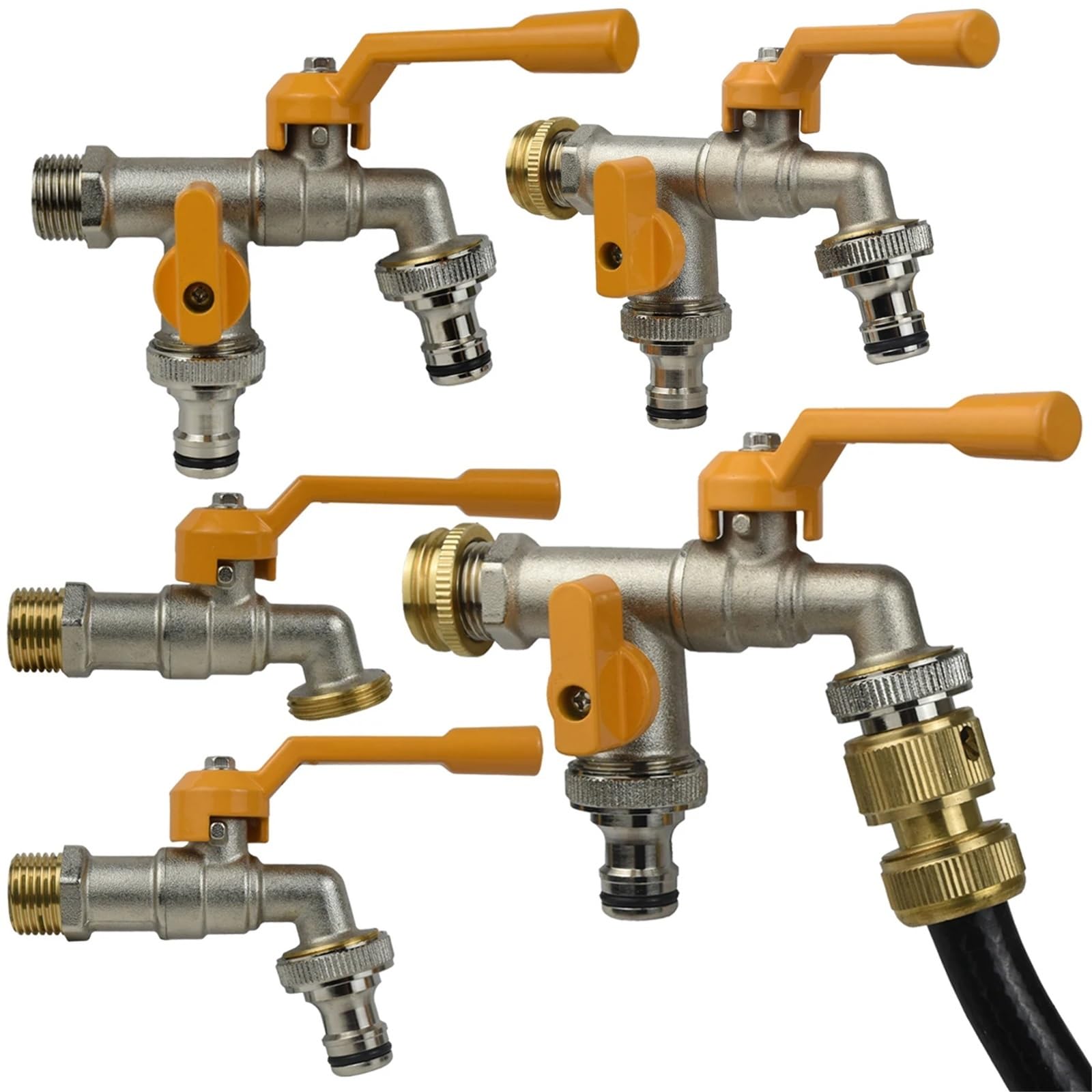 Ogród 1/5.1 cm 3/10.2 cm mosiężny rozdzielacz do kranu wodnego 1-drożny 2-drożny adapter złącza adapter zawór przełącznik nawadniania kran wymiana (M-1 szt.)