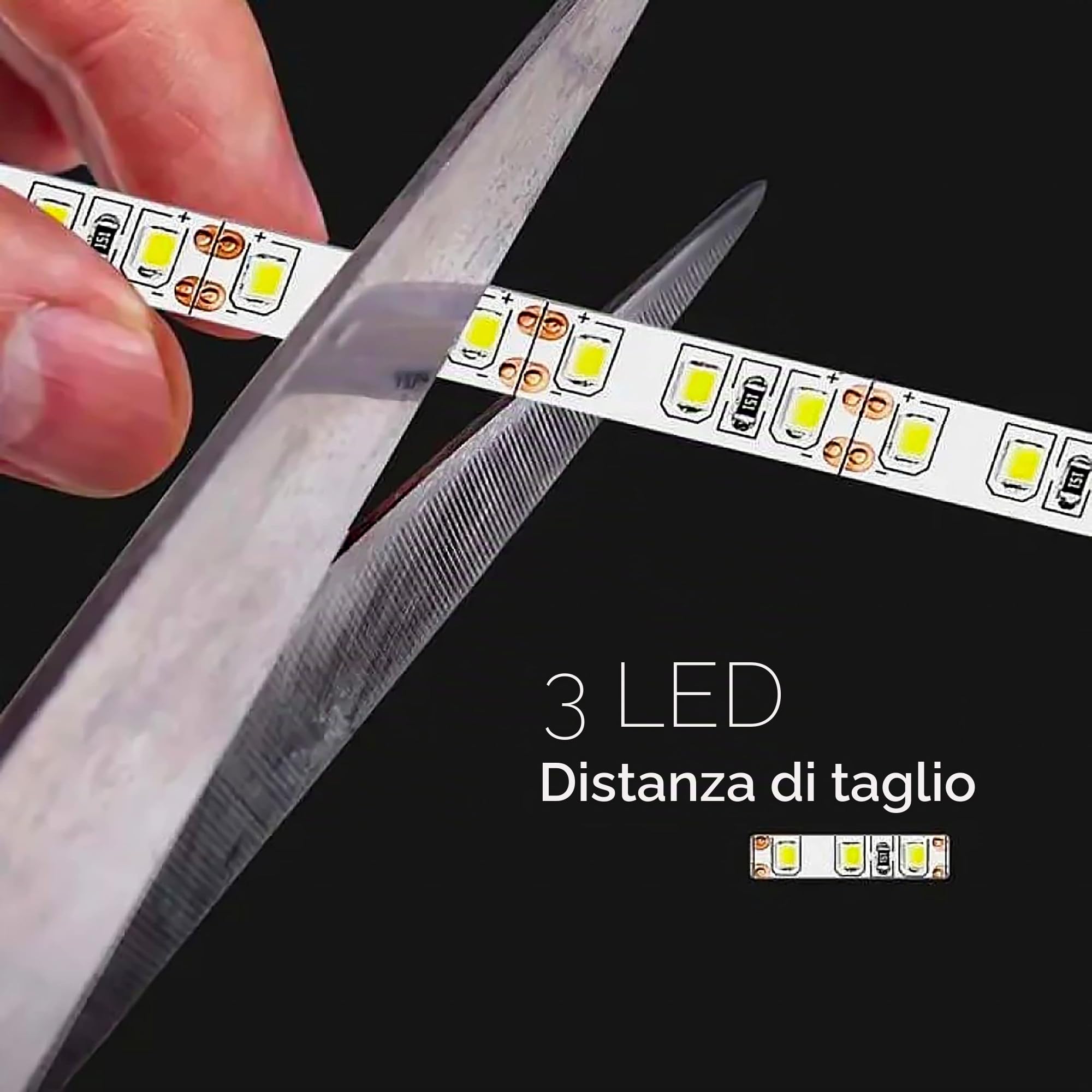 V-TAC Striscia Led da Interno SMD 3528 8W - 5 Metri - Striscia LED Adesiva per Casa, Cucina, Camera, Ambienti Interni - Strisce LED Luminosità 800 Lumen - Alimentata 12V - Luce Bianca Calda 3000K