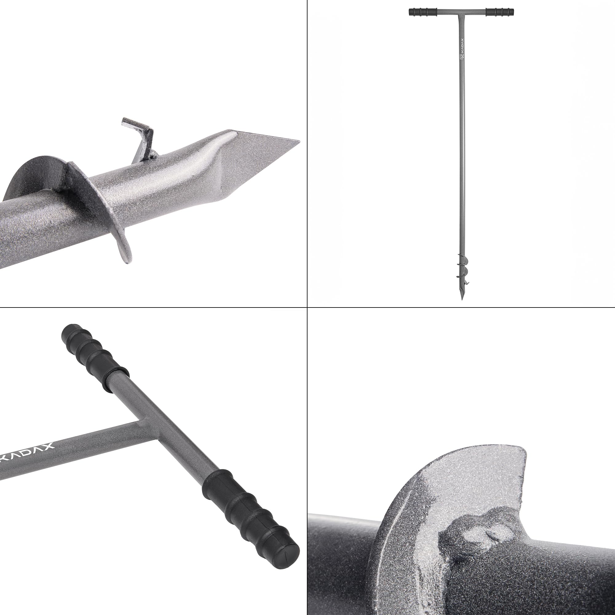 KADAX Broca de perforación para plantar árboles, broca de mano en forma de T para jardinería, broca de jardín para postes de vallas, broca con mango (50 mm de diámetro)