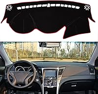 Vista 9 de SENSHINE para Hyundai Sonata 2011 2012 2013 2014 Funda para salpicadero, cubierta para consola central, tapete para salpicadero, alfombra, protector