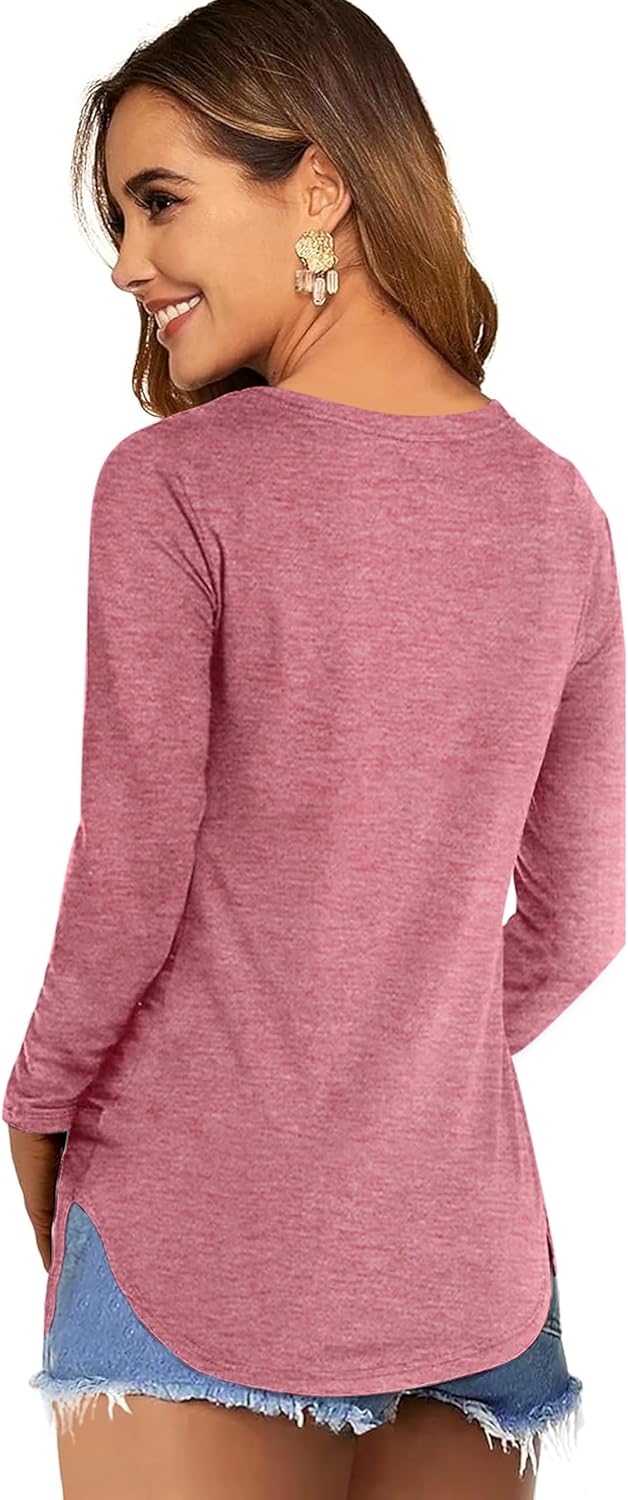 Valentines Day Shirt Womens Love Heart Graphic Shirts V-Neck Romantic Long Sleeve Casual Blouse Tee Top - Image 3