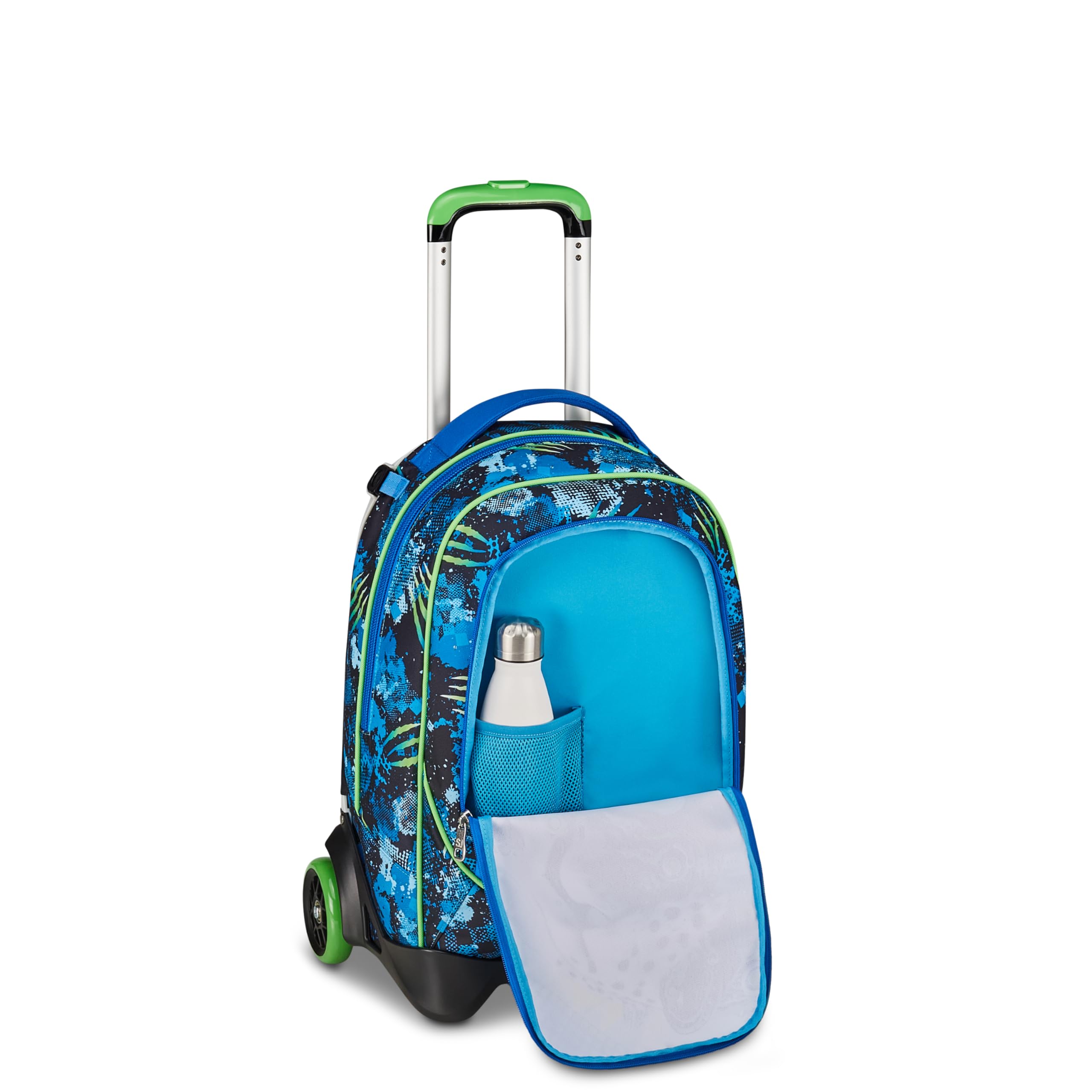 SJ GANG STYLE JAM GANG Trolley New Tech, 33 L, Triplo Uso, Zaino Sganciabile, Doppio Scomparto, Spallacci a Scomparsa, Tasca Porta Borraccia, Scuola e Tempo Libero, Turchese Fluo, Bambini, blu