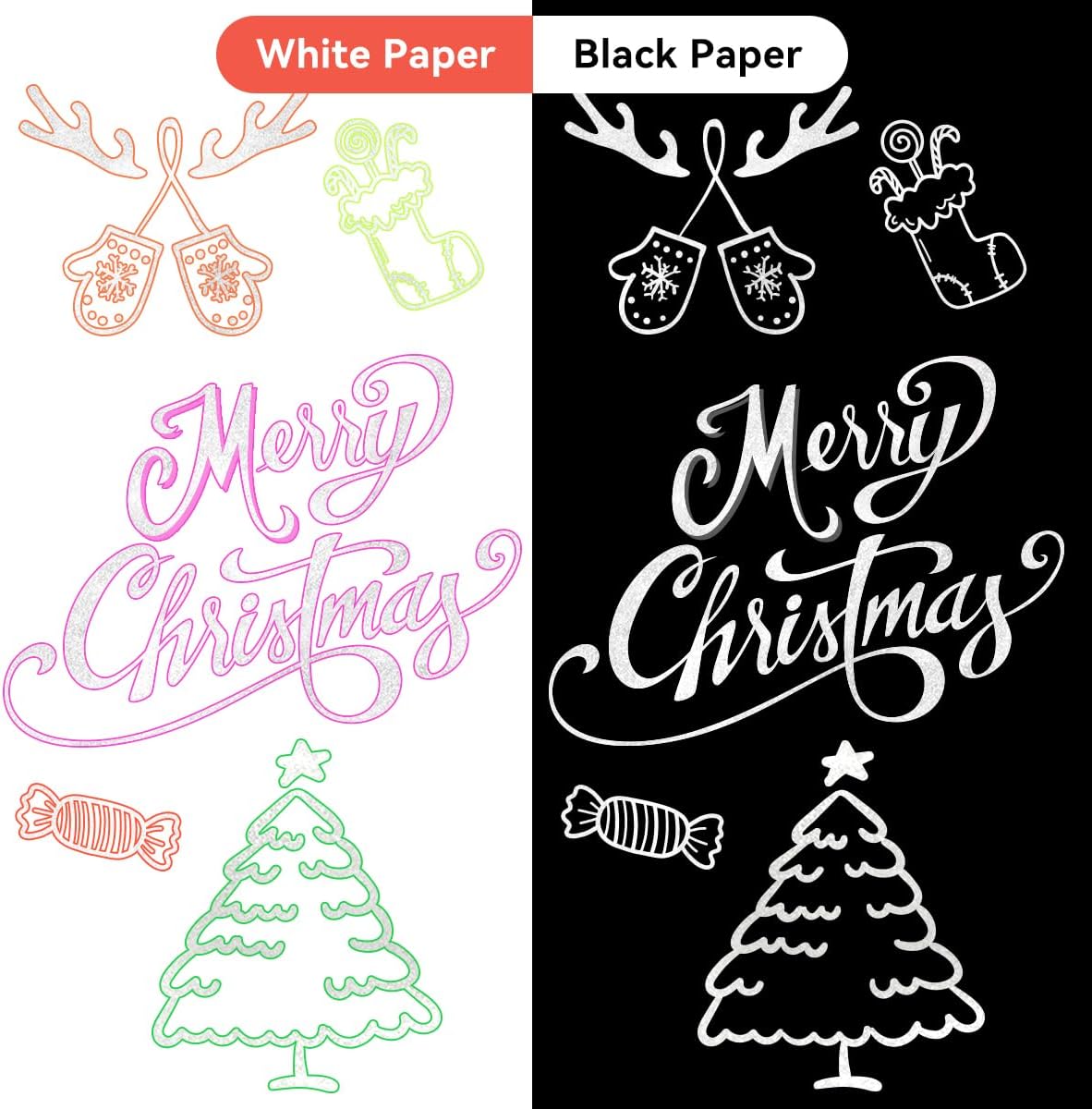 Outline Markers Pens 36 Colors, Shimmer Double Line Outline Markers Glitter Markers Set for Christmas Greeting Card Making,Drawing and Art Supply