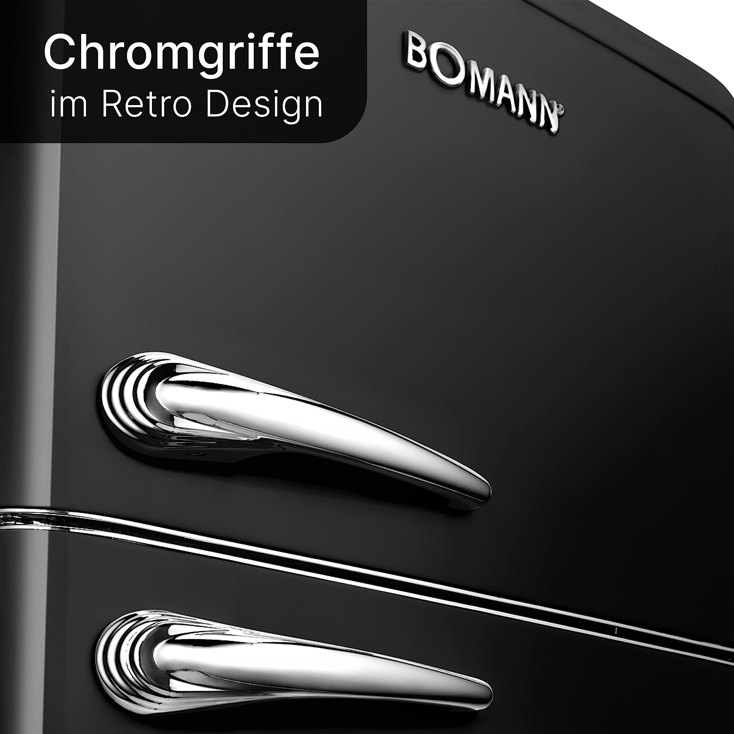 Bomann DTR 353 réfrigérateur-congélateur Autoportante 208 L E Noir, Argent