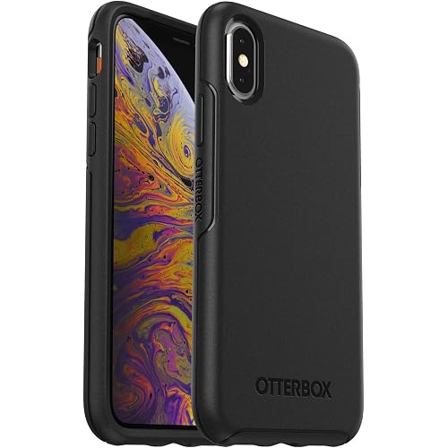 OtterBox iPhone Xs & iPhone X (Only) - Symmetry Series Case - Black - Ultra-Sleek - Wireless Charging Compatible - Raised Edges Protect Camera & Screen - Non-Retail Packaging