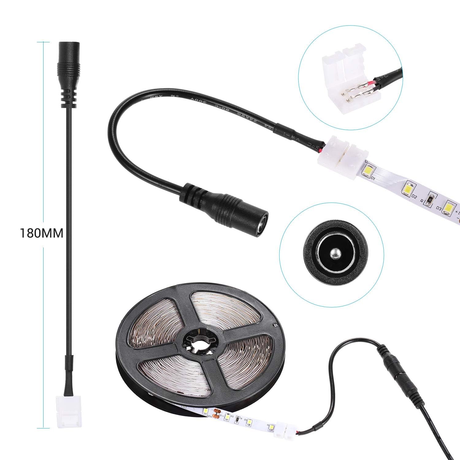 3528 Kit De Connecteur De Bande à LED à 2 Broches Kit De