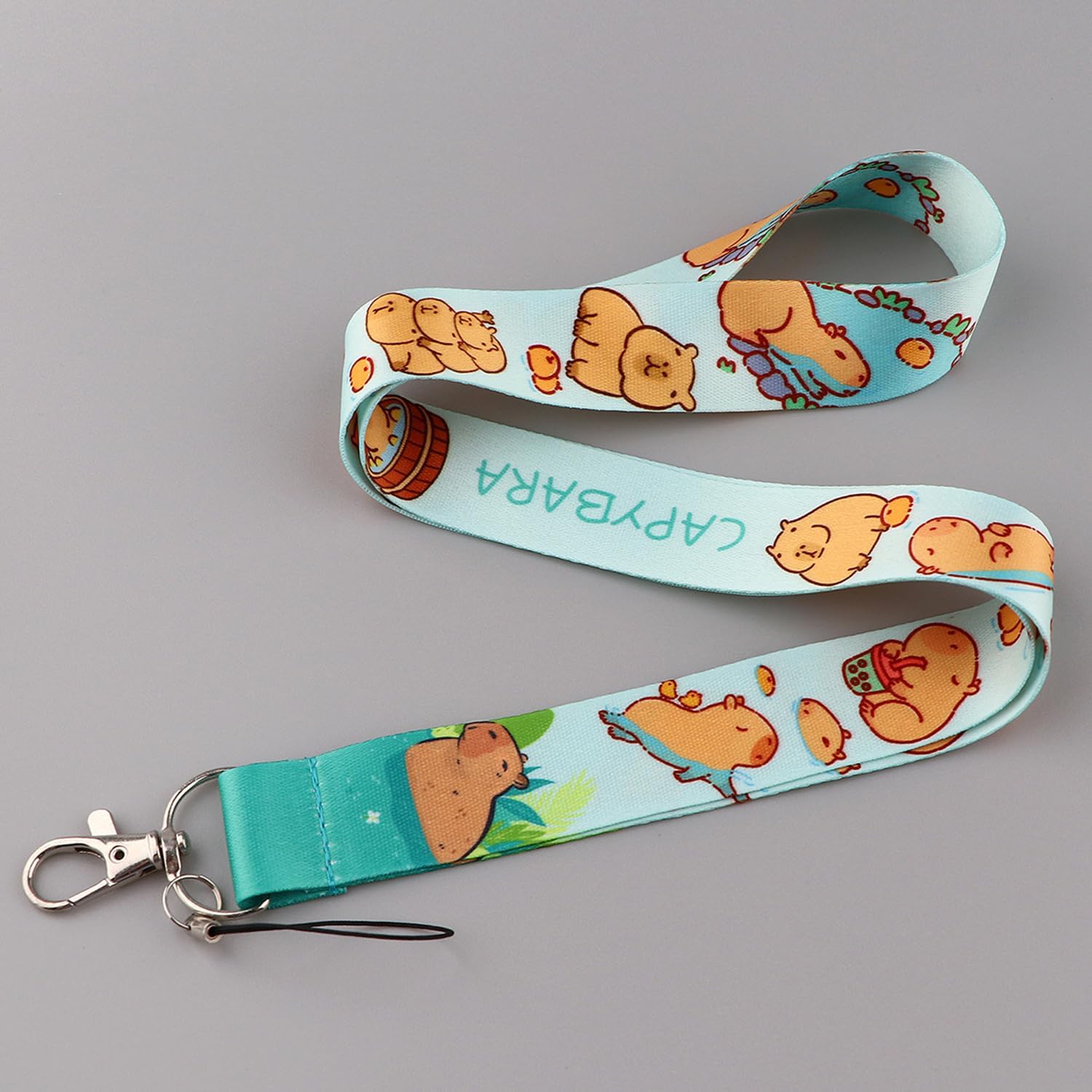 Cute Capybara Style Phone Lanyard TV Show ID Badge Key Chain Holder Keychain Clip Set of 2 (Capybara) - Image 5