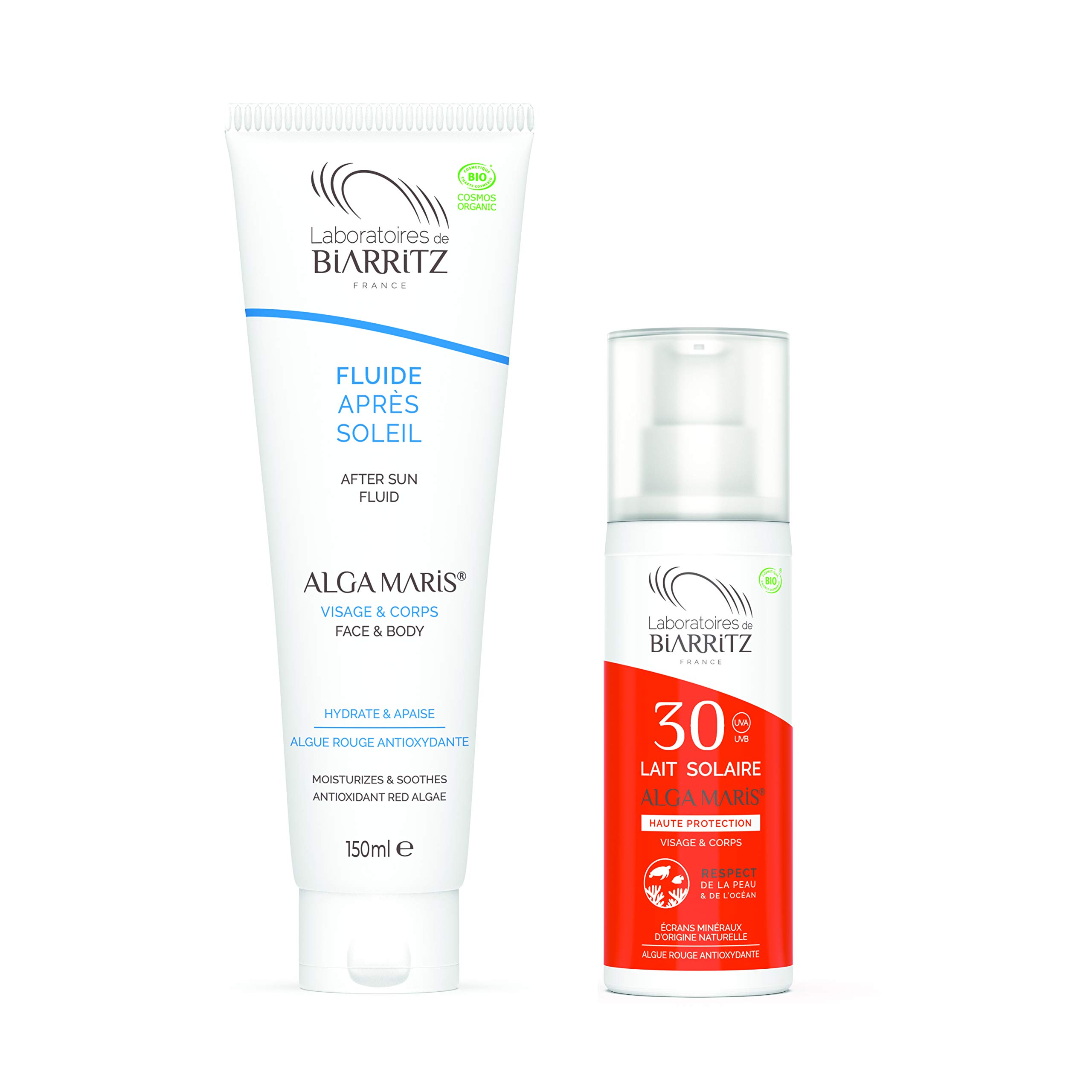 Sonnenschutz Set von Alga Maris | Sonnenmilch LSF30 100ml und Alga Maris After Sun Fluid | BIO zertifizierte Naturkosmetik mit Sofortschutz und ohne Weißeleffekt