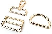 Vista 12 de 15 piezas de herrajes para bolso, ganchos giratorios de servicio pesado con anillos en D para bolso y hebillas deslizantes de tres guías