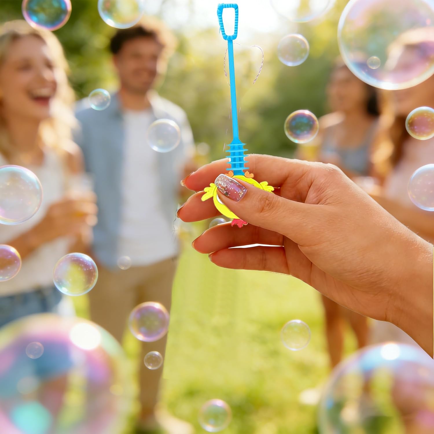24 Pcs Easter Bubble Wands - Bunny, Chick & Easter Egg Themed Bubble Makers, Piñata Stuffers & Goodie Bag Fillers for Easter Party Favors, Egg Hunt Supplies & Spring Outdoor Activities