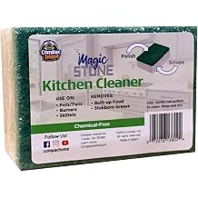Compac Home Magic-Stone Kitchen Cleaner Scrub - 2-Sided Scouring Brick/Sponge, Easily Removes Stubborn Grime, Grease, Food from Oven Trays, Pans, Cookie Sheets, 1 Count
