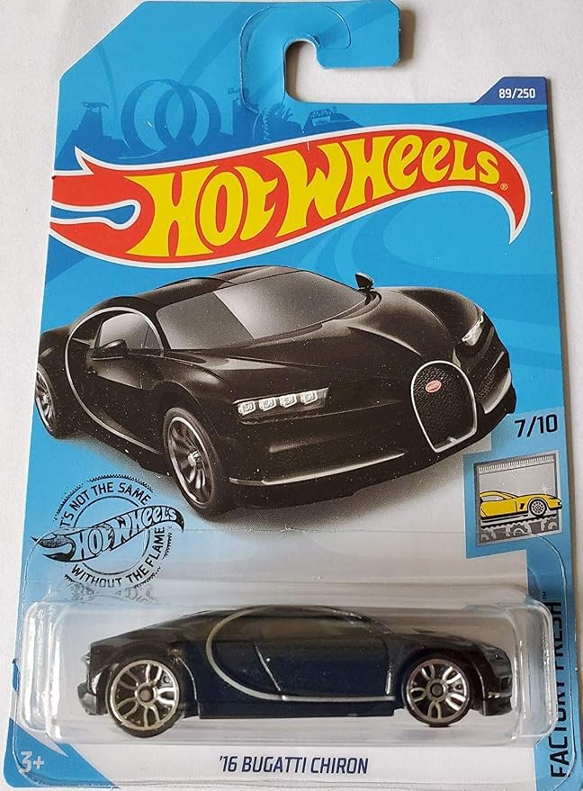 Hot Wheels 2020 Factory Fresh '16 Bugatti Chiron, Black 89/250, Youth