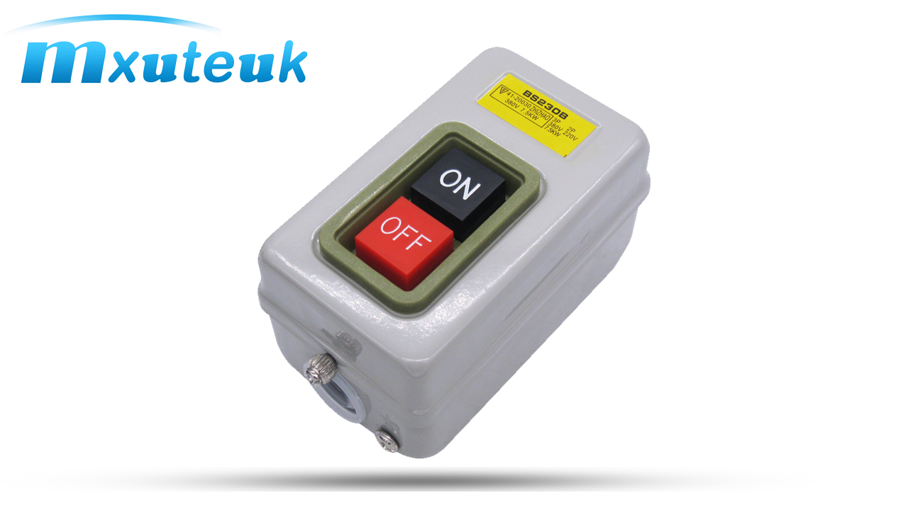 mxuteuk Push Button Switch On/Off Start Stop Self Lock Mechanical
