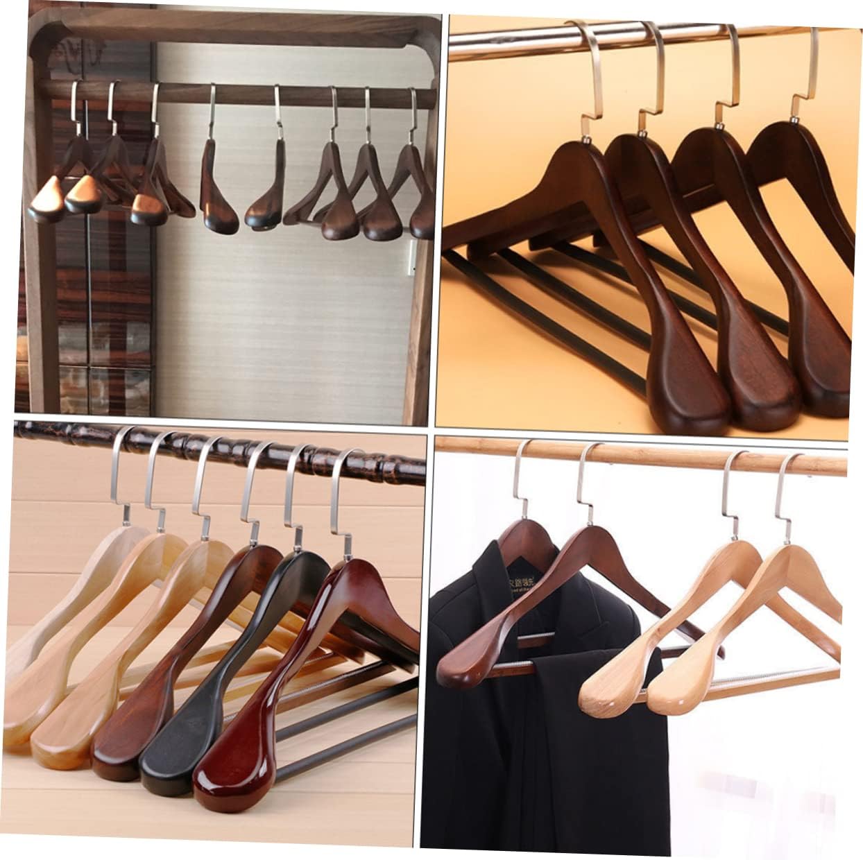 Outanaya 1pc Multi-Function Coat Hanger Thickened Suit Hanger for Dresses Jackets and Trousers Storage for Neat Home Organization Brown
