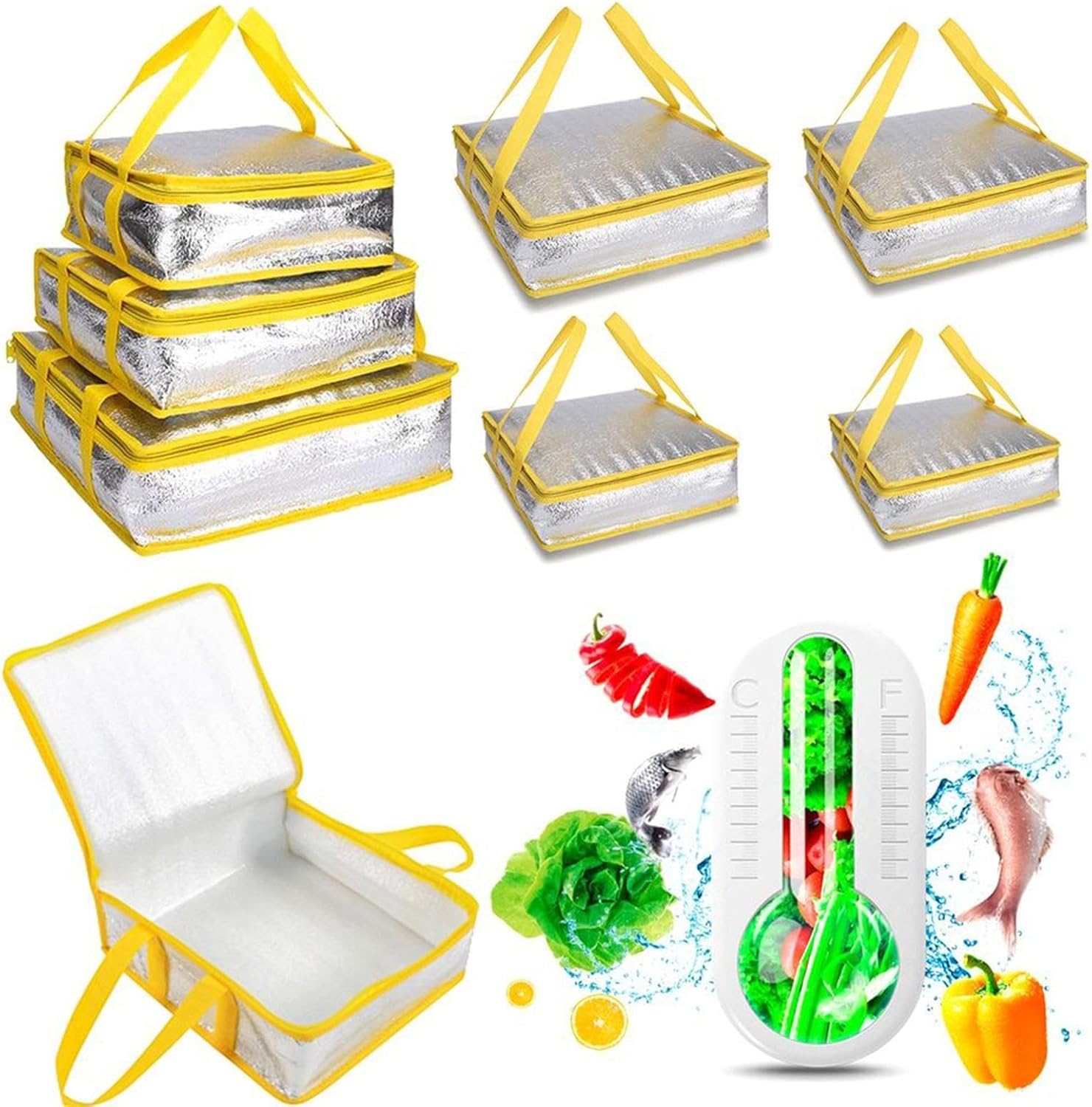 Ymxygz Isolierte Pizza-Liefertasche - Wiederverwendbare Wärmertasche 30x30x10cm