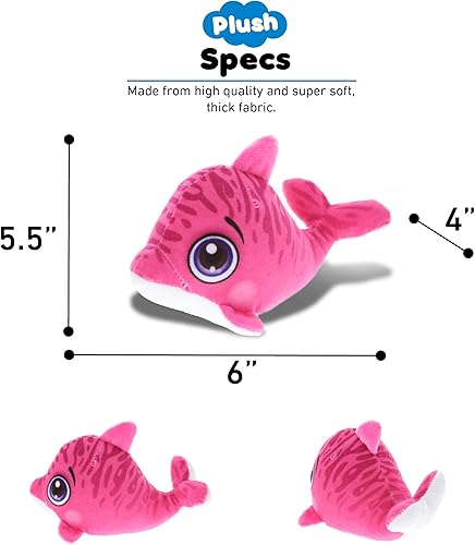 Miniatura 3 de DolliBu Peluche de delfín, para niños y adultos, regalo de peluche abrazable, lindos animales de peluche para niñas y niños, 5.5 pulgadas